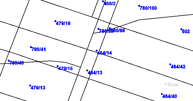 Parcela st. 464/14 v KÚ Stradouň, Katastrální mapa