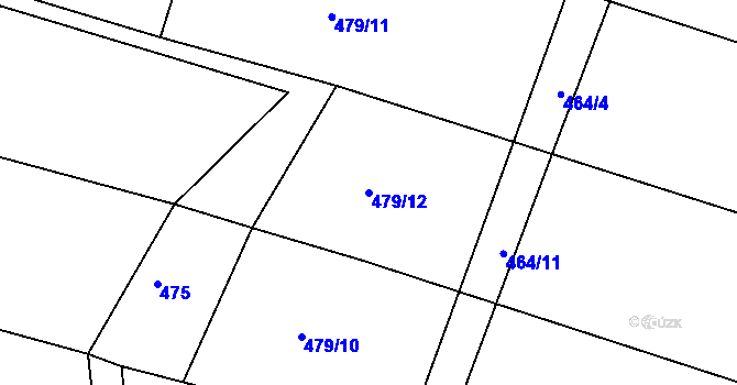 Parcela st. 479/12 v KÚ Stradouň, Katastrální mapa