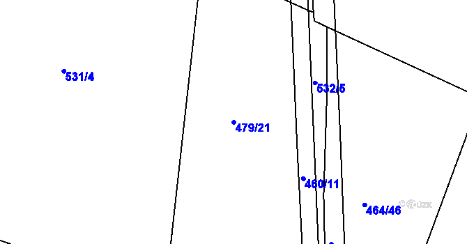 Parcela st. 479/21 v KÚ Stradouň, Katastrální mapa