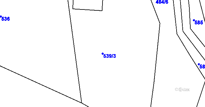 Parcela st. 539/3 v KÚ Stradouň, Katastrální mapa