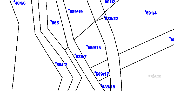Parcela st. 589/15 v KÚ Stradouň, Katastrální mapa