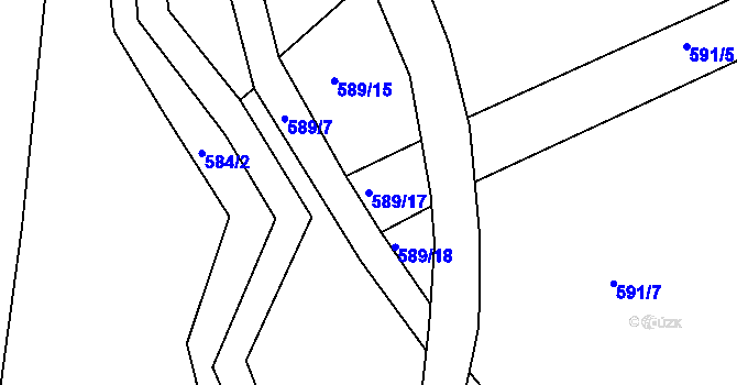 Parcela st. 589/17 v KÚ Stradouň, Katastrální mapa