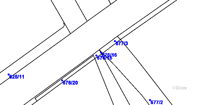 Parcela st. 676/16 v KÚ Stradouň, Katastrální mapa