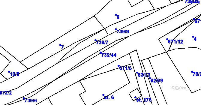 Parcela st. 739/44 v KÚ Stradouň, Katastrální mapa