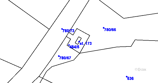 Parcela st. 173 v KÚ Stradouň, Katastrální mapa