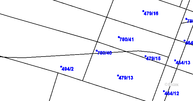 Parcela st. 780/40 v KÚ Stradouň, Katastrální mapa