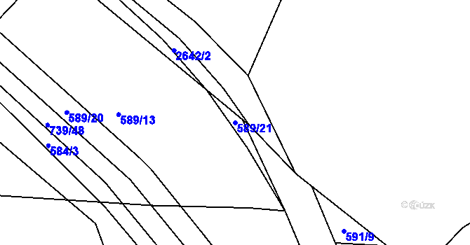 Parcela st. 589/21 v KÚ Stradouň, Katastrální mapa