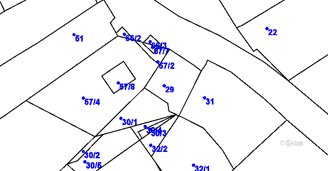 Parcela st. 29 v KÚ Stradov u Chabařovic, Katastrální mapa