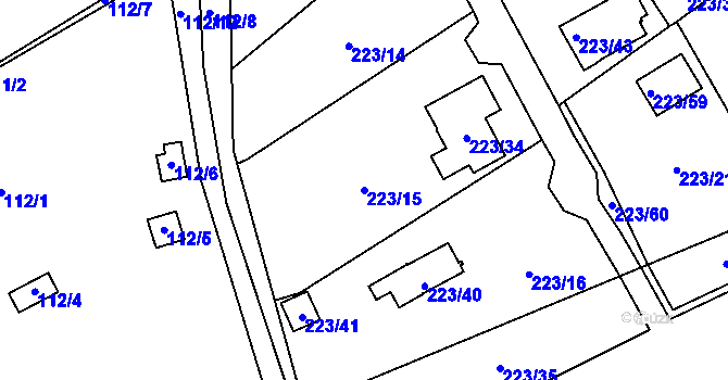 Parcela st. 223/15 v KÚ Stradov u Chabařovic, Katastrální mapa