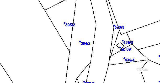 Parcela st. 394/2 v KÚ Bylochov, Katastrální mapa