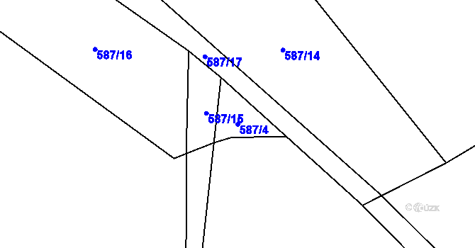 Parcela st. 587/4 v KÚ Bylochov, Katastrální mapa