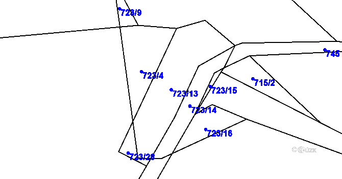 Parcela st. 723/13 v KÚ Bylochov, Katastrální mapa