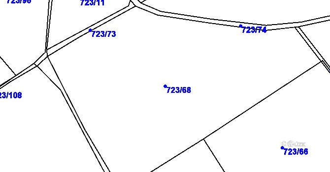 Parcela st. 723/68 v KÚ Bylochov, Katastrální mapa