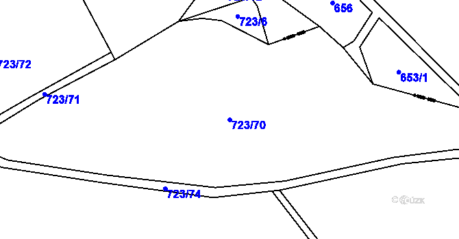 Parcela st. 723/70 v KÚ Bylochov, Katastrální mapa