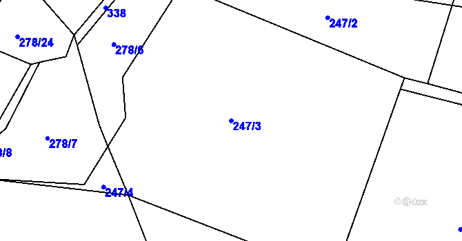 Parcela st. 247/3 v KÚ Bylochov, Katastrální mapa