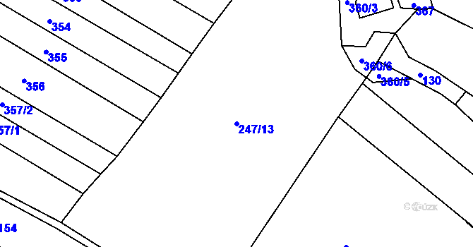 Parcela st. 247/13 v KÚ Bylochov, Katastrální mapa