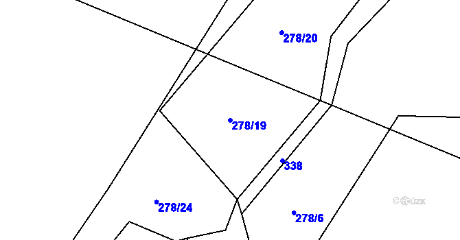 Parcela st. 278/19 v KÚ Bylochov, Katastrální mapa