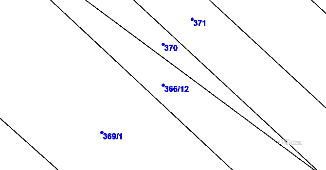 Parcela st. 366/12 v KÚ Strachaly, Katastrální mapa