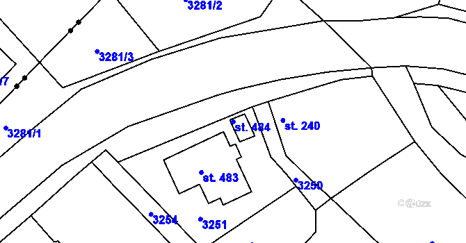 Parcela st. 484 v KÚ Micmanice, Katastrální mapa