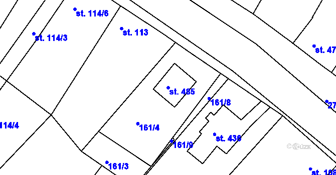 Parcela st. 485 v KÚ Micmanice, Katastrální mapa