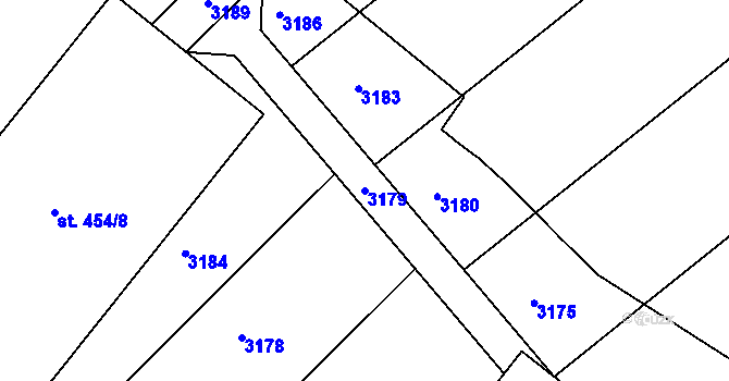 Parcela st. 3179 v KÚ Micmanice, Katastrální mapa