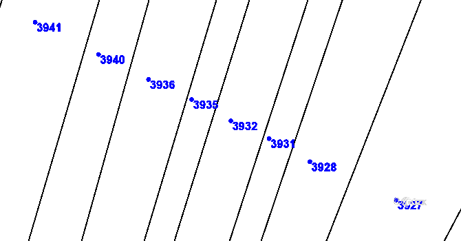 Parcela st. 3932 v KÚ Micmanice, Katastrální mapa