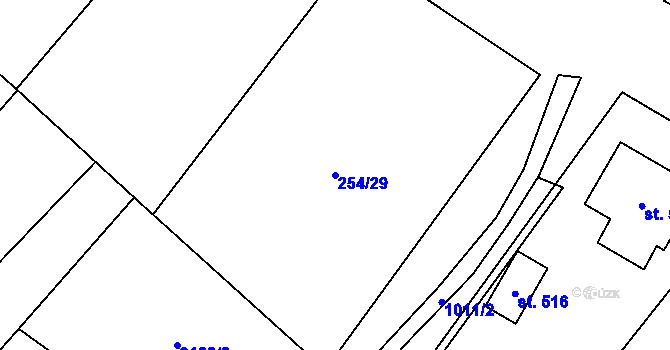 Parcela st. 254/29 v KÚ Micmanice, Katastrální mapa