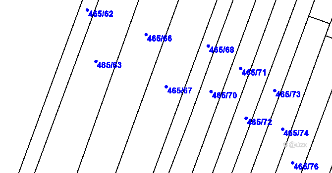 Parcela st. 465/67 v KÚ Strachotice, Katastrální mapa