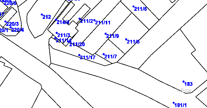Parcela st. 211/7 v KÚ Strachotice, Katastrální mapa