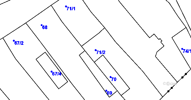 Parcela st. 71/2 v KÚ Strachotice, Katastrální mapa