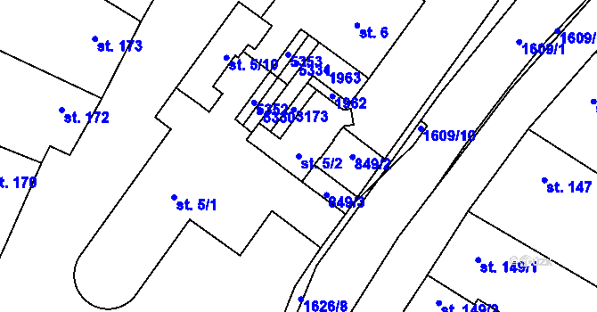 Parcela st. 5/2 v KÚ Strachotín, Katastrální mapa