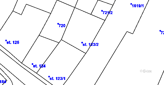 Parcela st. 123/2 v KÚ Strachotín, Katastrální mapa