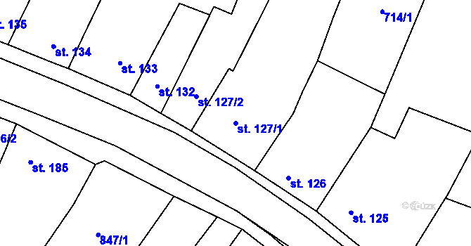 Parcela st. 127/1 v KÚ Strachotín, Katastrální mapa
