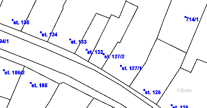 Parcela st. 127/2 v KÚ Strachotín, Katastrální mapa