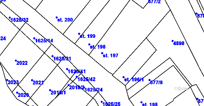 Parcela st. 197 v KÚ Strachotín, Katastrální mapa