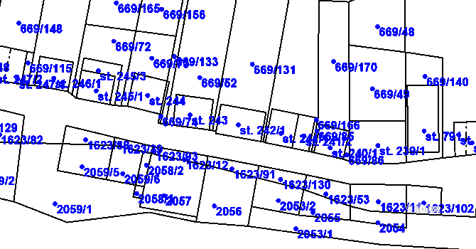 Parcela st. 242/1 v KÚ Strachotín, Katastrální mapa