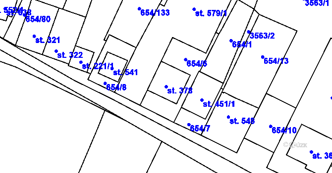 Parcela st. 378 v KÚ Strachotín, Katastrální mapa