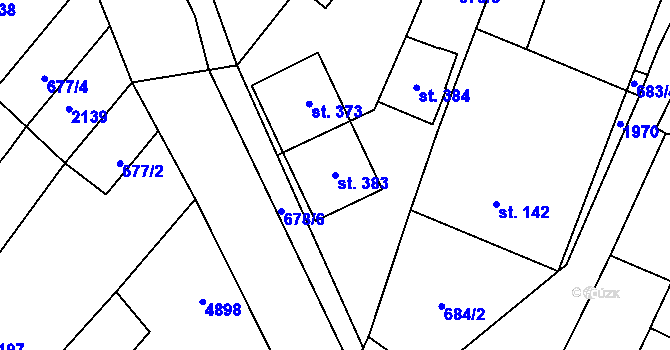 Parcela st. 383 v KÚ Strachotín, Katastrální mapa