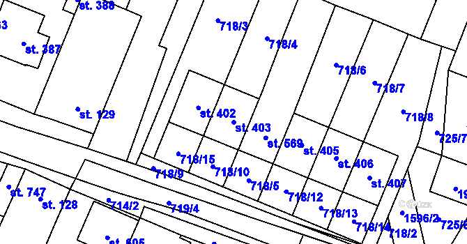 Parcela st. 403 v KÚ Strachotín, Katastrální mapa