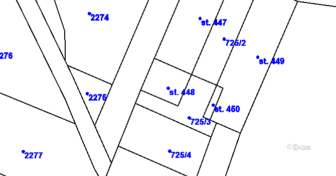 Parcela st. 448 v KÚ Strachotín, Katastrální mapa