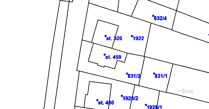 Parcela st. 459 v KÚ Strachotín, Katastrální mapa