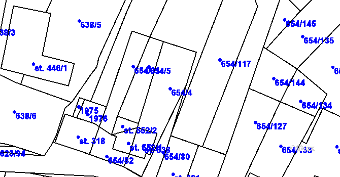 Parcela st. 654/4 v KÚ Strachotín, Katastrální mapa