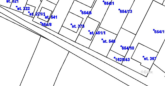 Parcela st. 654/7 v KÚ Strachotín, Katastrální mapa