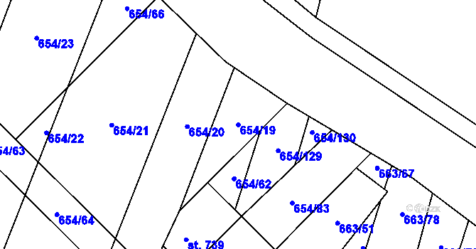 Parcela st. 654/19 v KÚ Strachotín, Katastrální mapa