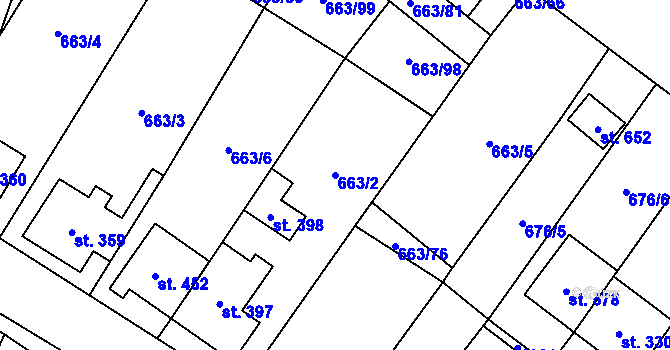 Parcela st. 663/2 v KÚ Strachotín, Katastrální mapa