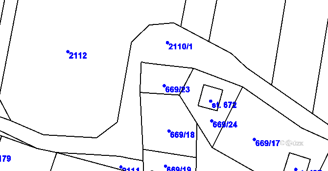 Parcela st. 669/23 v KÚ Strachotín, Katastrální mapa