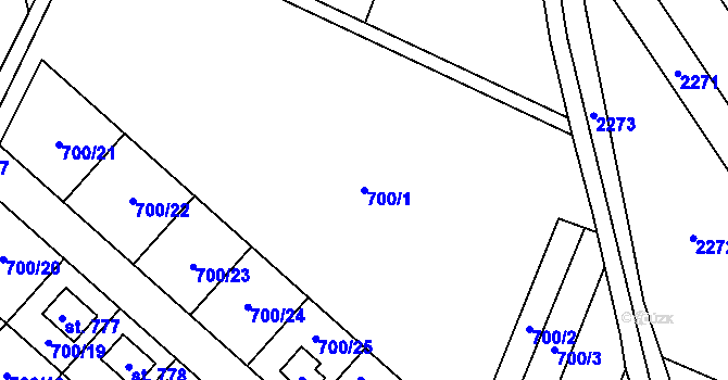 Parcela st. 700/1 v KÚ Strachotín, Katastrální mapa