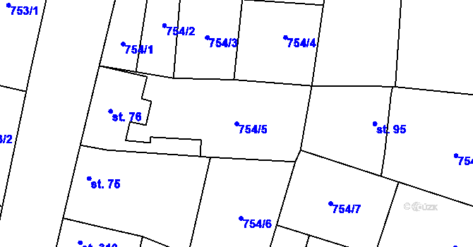 Parcela st. 754/5 v KÚ Strachotín, Katastrální mapa