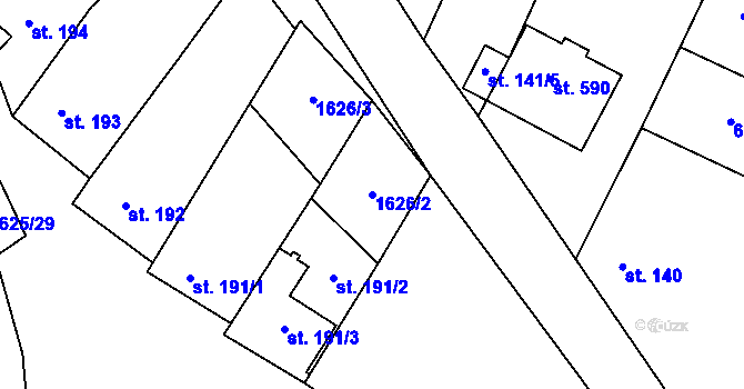 Parcela st. 1626/2 v KÚ Strachotín, Katastrální mapa