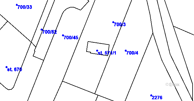 Parcela st. 571/1 v KÚ Strachotín, Katastrální mapa